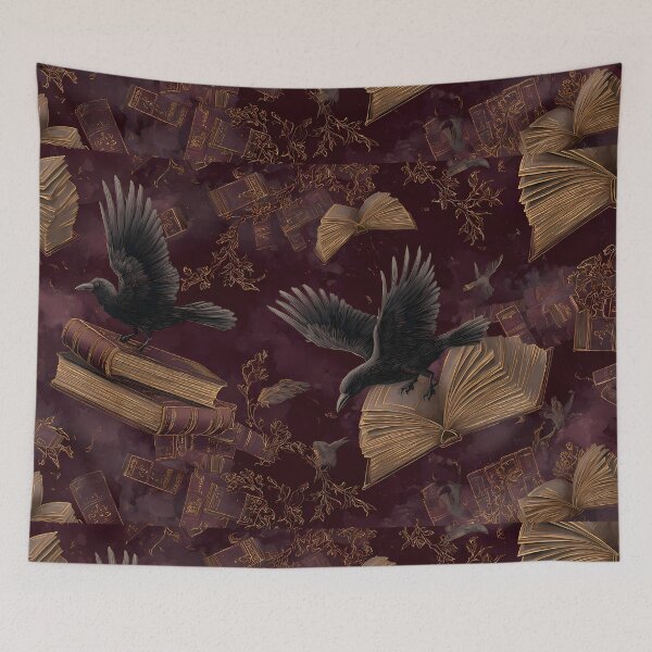 Item preview, Raven Birds Black Books Fly Art Design designed and sold by ART ATTACK ZONE.