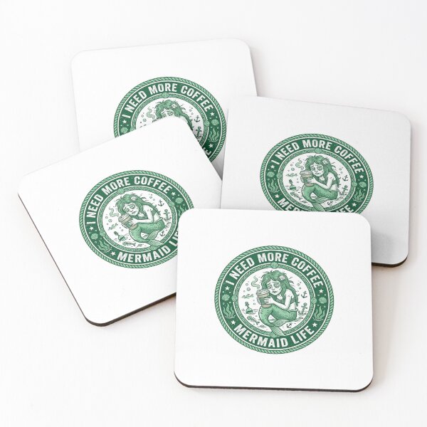 Item preview, I Need More Coffee Mermaid Life Funny Circular Badge  designed and sold by Arqon.