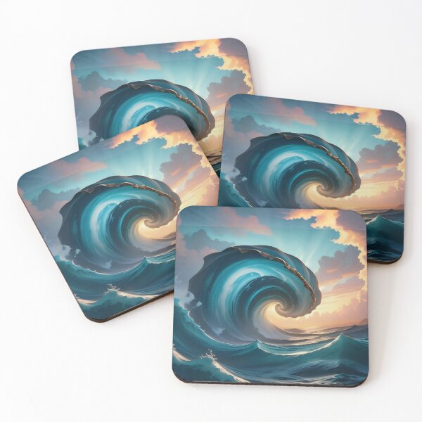 Item preview, Golden Vortex: The Eternal Sunset Wave designed and sold by Serene Strokes Art.