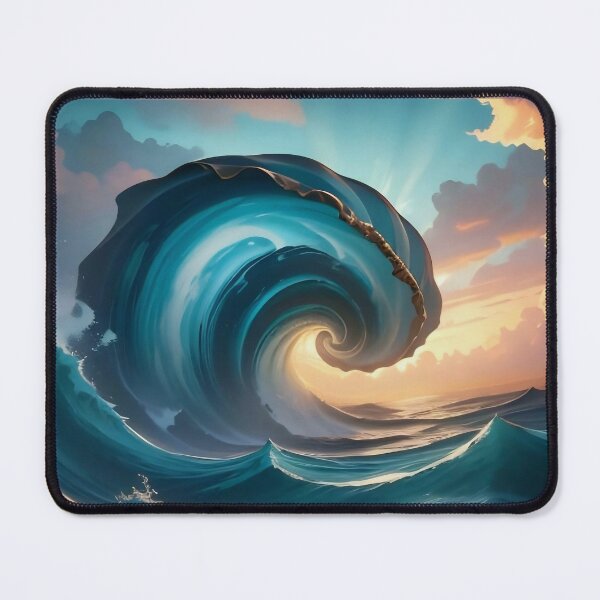Item preview, Golden Vortex: The Eternal Sunset Wave designed and sold by Serene Strokes Art.