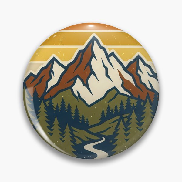 Item preview, Montañas Bosque Río Vintage – Diseño naturaleza outdoor retro designed and sold by JA World - Art & Design.