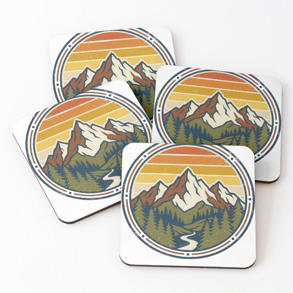 Item preview, Montañas Bosque Río Vintage – Diseño naturaleza outdoor retro designed and sold by JA World - Art & Design.