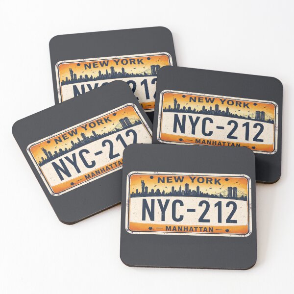 Item preview, Manhattan 212 Vintage New York License Plate Graphic T-Shirt designed and sold by MWSailingClub.