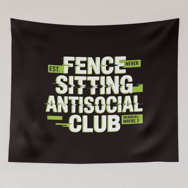 Item preview, Fence Sitting Antisocial Club – Funny Antisocial Shirt Introvert Tee Humor designed and sold by Redgiant87x.