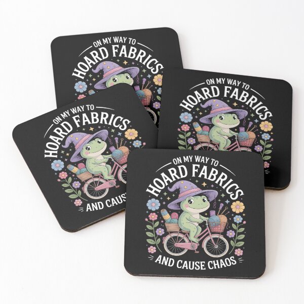 Item preview, On My Way To Hoard Fabrics And Cause Chaos : sewing humor lover fabric hoarder funny quote Frog Humor designed and sold by NewaveBoutique.