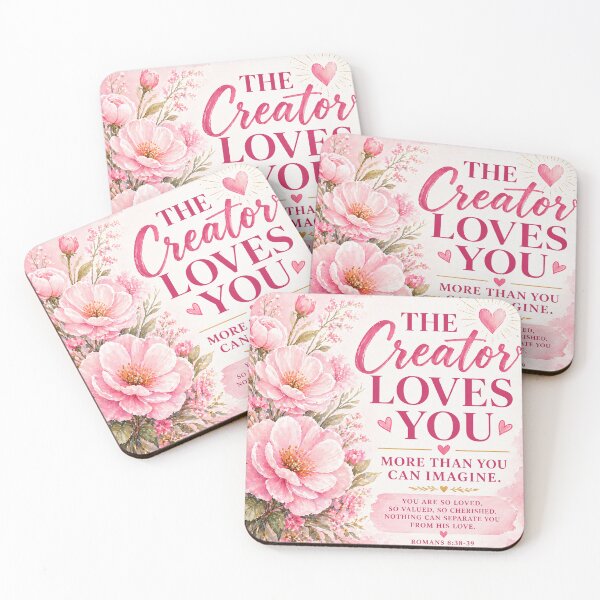 Item preview, The Creator Loves You More Than You Can Imagine – Christian Floral Pink Design designed and sold by FaithGratitude.