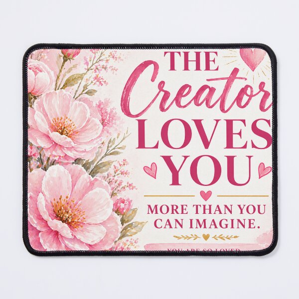 Item preview, The Creator Loves You More Than You Can Imagine – Christian Floral Pink Design designed and sold by FaithGratitude.