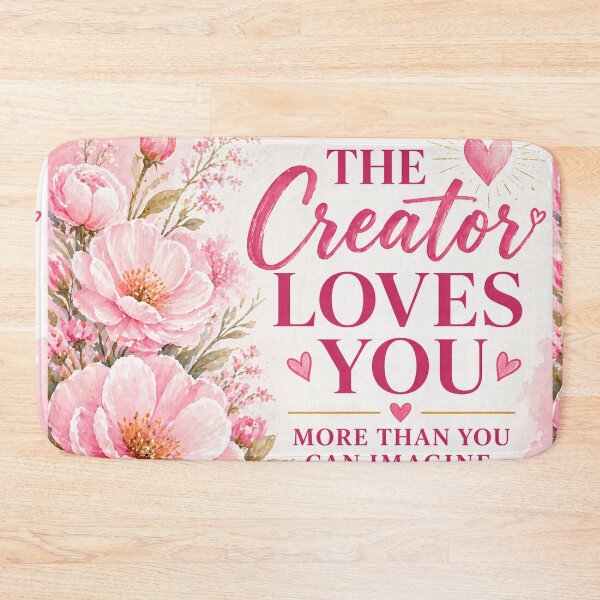 Item preview, The Creator Loves You More Than You Can Imagine – Christian Floral Pink Design designed and sold by FaithGratitude.