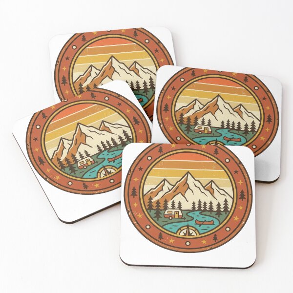 Item preview, Camping Vintage Montañas Río – Diseño aventura camper outdoo designed and sold by JA World - Art & Design.