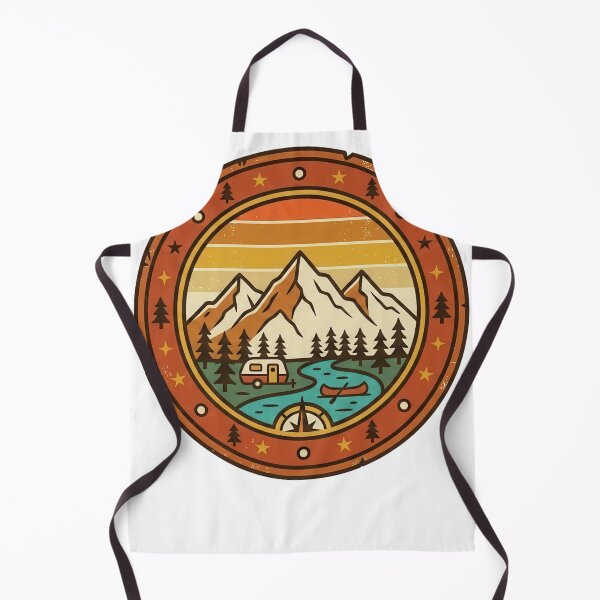 Item preview, Vintage Camping Mountains River – Camper Adventure Outdoor Design designed and sold by JA World - Art & Design.