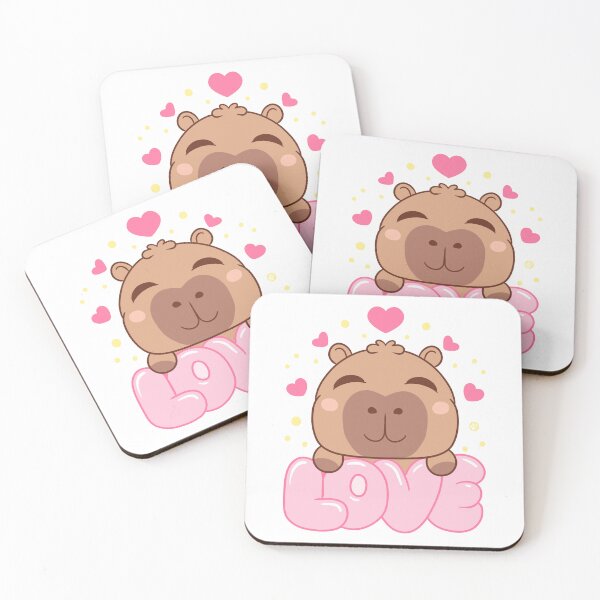 Item preview, Cute Capybara Love Illustration designed and sold by VooDudeDesigns.