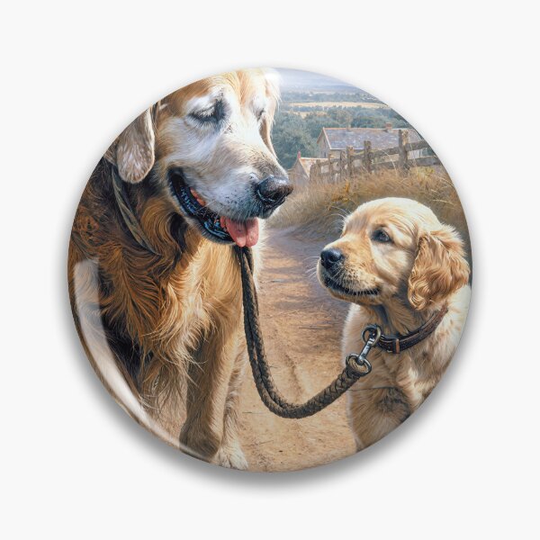 Item preview, Golden Retriever With a Puppy on a Leash designed and sold by Maria Dryfhout.