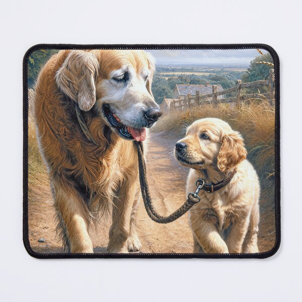 Item preview, Golden Retriever With a Puppy on a Leash designed and sold by Maria Dryfhout.