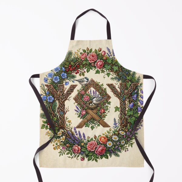Item preview, Runic Botanical Home & Family Protection Wreath Art Print - Algiz Othala Algiz Formula designed and sold by ValhallaFantasy.