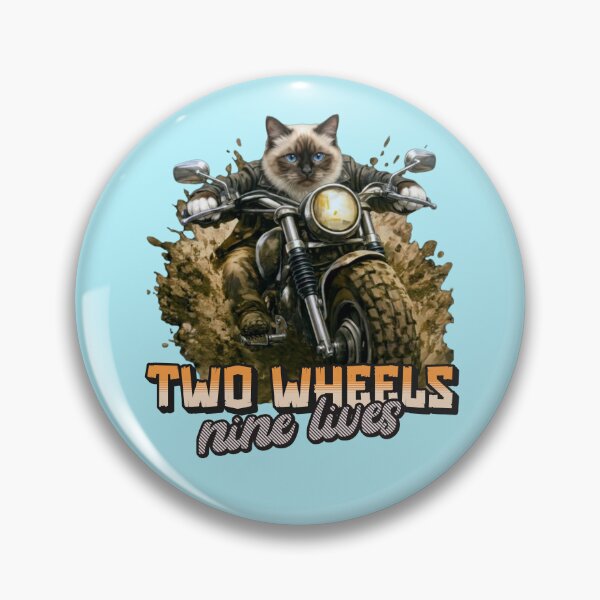 Item preview, Birman Cat Motorcycle Art – Two Wheels Nine Lives Biker Cat Print Design designed and sold by PixelsPaws.