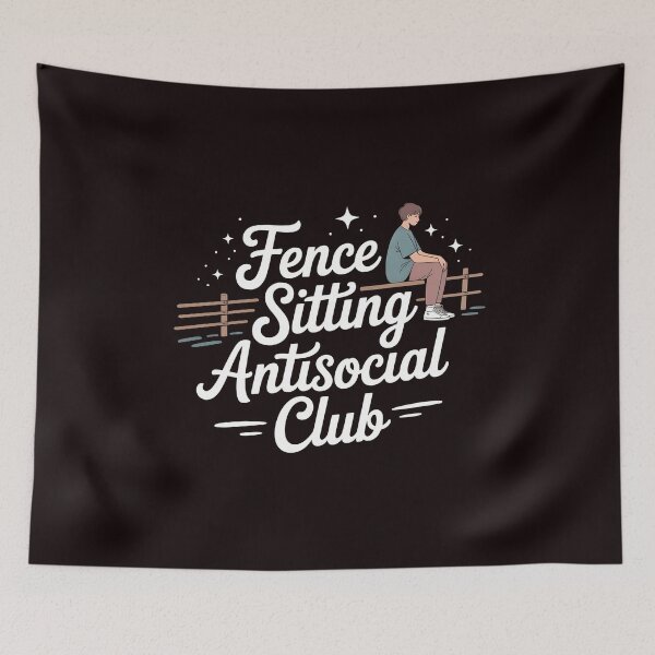 Item preview, Fence Sitting Antisocial Club – Introvert Tee Funny Antisocial Humor designed and sold by Redgiant87x.