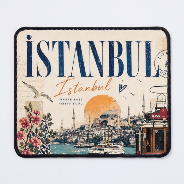 Item preview, Istanbul Travel Poster – Turkey Cityscape Art, Retro Vintage Aesthetic, Bosphorus Sunset Wall Art, Cultural Collage Design designed and sold by Kate1art.