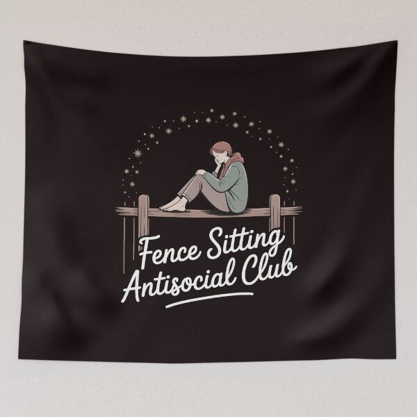 Item preview, Fence Sitting Antisocial Club – Antisocial Club Funny Introvert Apparel designed and sold by Redgiant87x.
