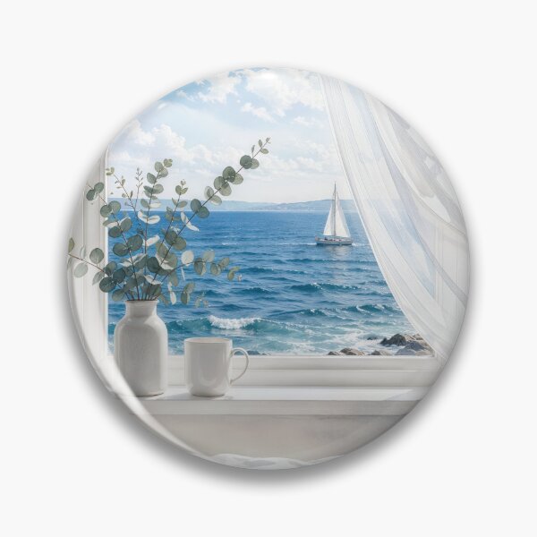 Item preview, Open Ocean Window with White Coffee Mug designed and sold by Maria Dryfhout.