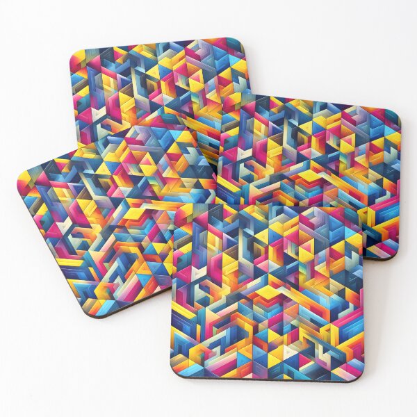 Item preview, Colorful Geometric Abstract Isometric Pattern Art designed and sold by Apex Designs.