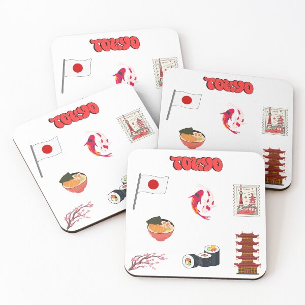 Item preview, Aesthetic Tokyo Japan Cultural Watercolor Sticker Sheet designed and sold by SaturnStudioart.