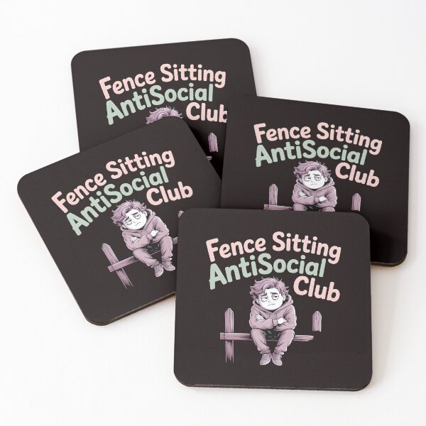 Item preview, Fence Sitting Antisocial Club – Funny Introvert Apparel Social Humor designed and sold by Redgiant87x.