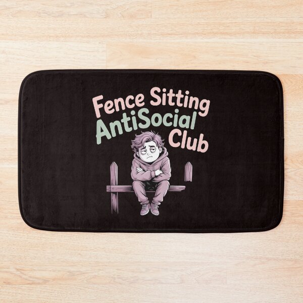 Item preview, Fence Sitting Antisocial Club – Funny Introvert Apparel Social Humor designed and sold by Redgiant87x.