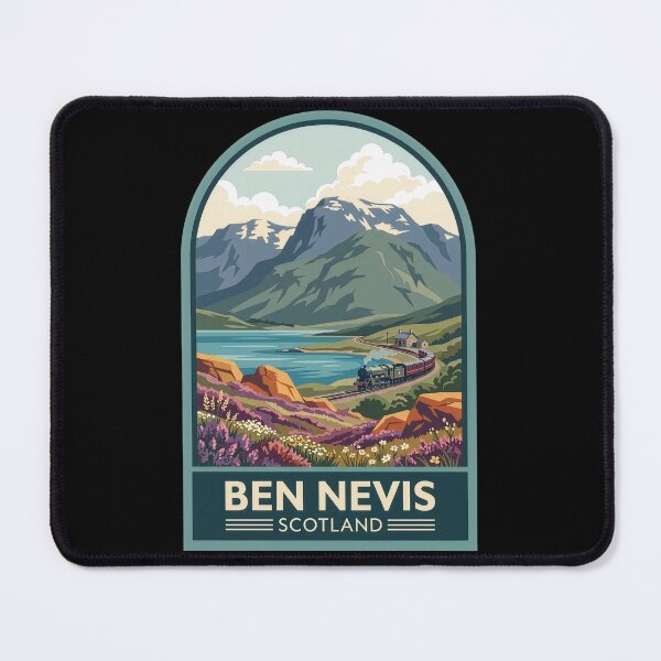 Item preview, Ben Nevis Scotland Vintage Highland Landscape Poster designed and sold by Loom on the Loch.