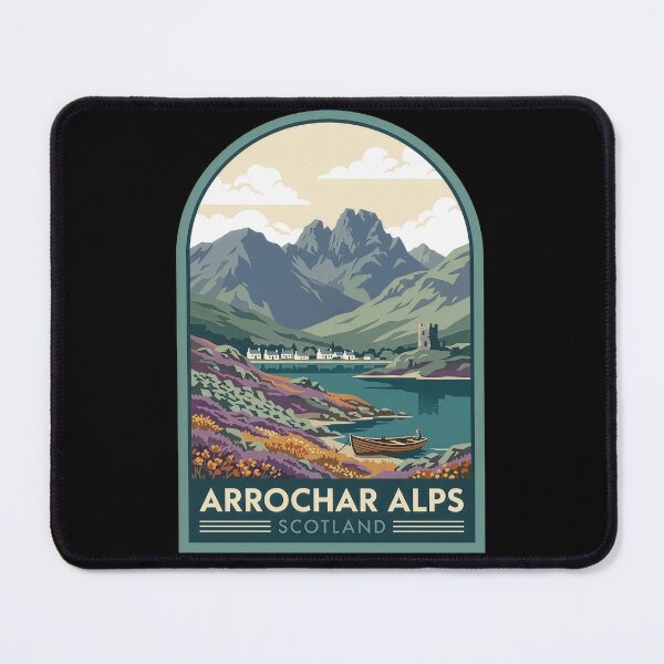Item preview, Arrochar Alps Scotland Vintage Travel Poster designed and sold by Loom on the Loch.