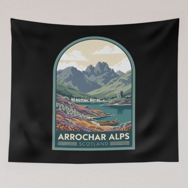 Item preview, Arrochar Alps Scotland Vintage Travel Poster designed and sold by Loom on the Loch.