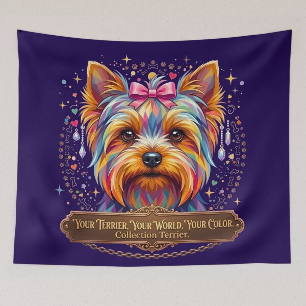 Item preview, Your Terrier Your World Your Color – Yorkie Pink Bow Pop Art designed and sold by Good Vibes .