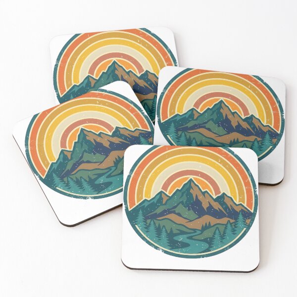 Item preview, Paisaje montaña atardecer vintage – diseño naturaleza retro designed and sold by JA World - Art & Design.