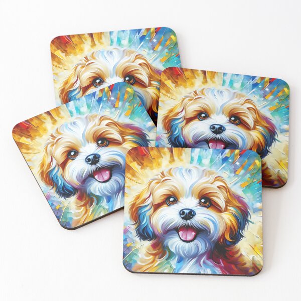 Item preview, Cavachon Dog Sable and White Acrylic Art designed and sold by Puppy Puzzles Plus.