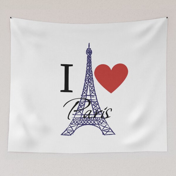 Item preview, Paris with Eiffel tower and red heart designed and sold by MiraAmiStudio.