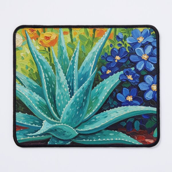 Item preview, Colorful Aloe Vera Garden Textured Painting designed and sold by PixorStudio.
