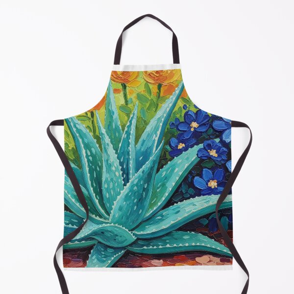 Item preview, Colorful Aloe Vera Garden Textured Painting designed and sold by PixorStudio.