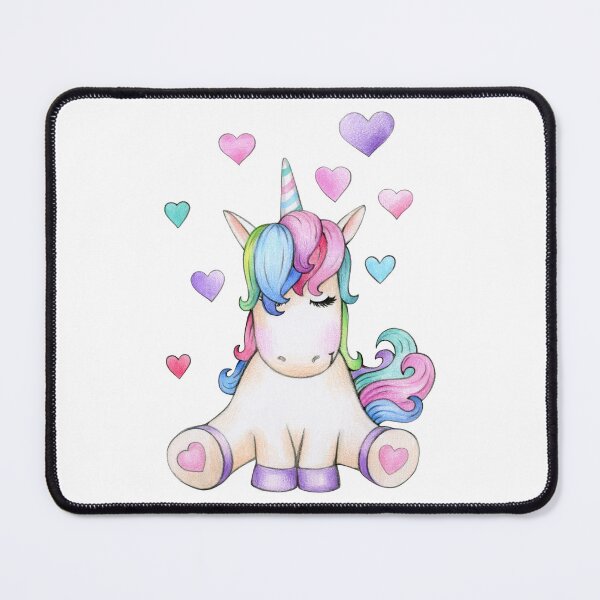 Item preview, Unicorn with hearts and colorful hair designed and sold by MT-Wunderland .