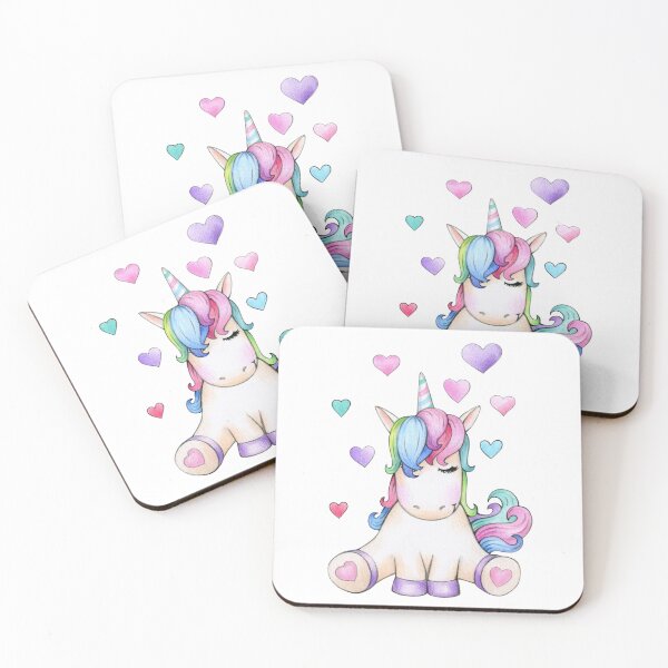 Item preview, Unicorn with hearts and colorful hair designed and sold by MT-Wunderland .