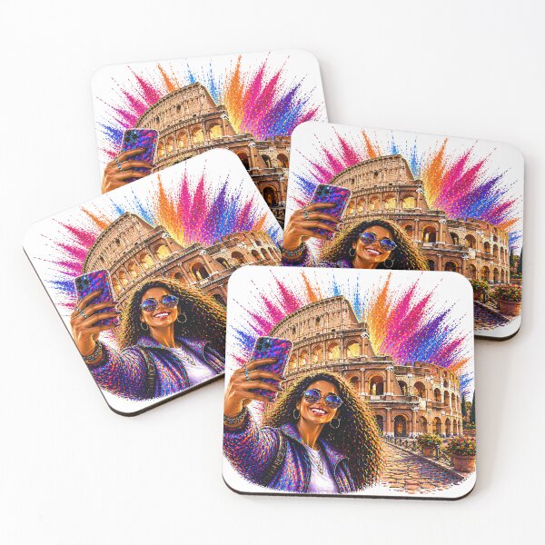 Item preview, Rome Selfie Pop Art Print | Colosseum Color Splash Poster | Italy Travel Wall Art | Roman Landmark Design designed and sold by Digital Culture Studio.