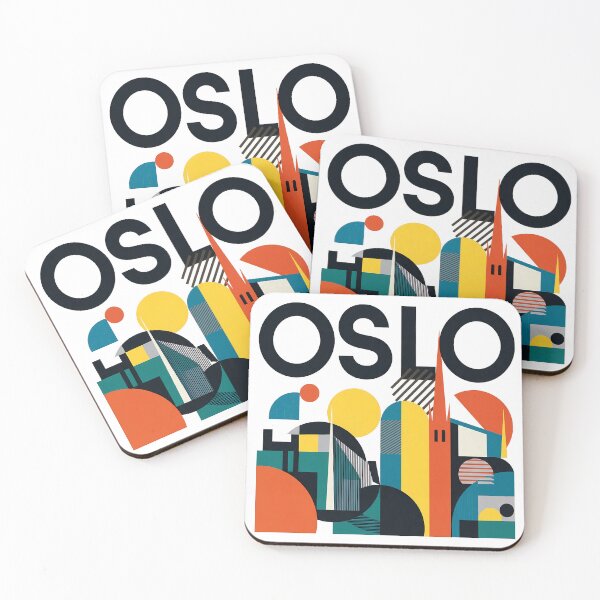 Item preview, Oslo Norway Bold Geometric City Poster – Bauhaus Scandinavian Graphic Art Print designed and sold by OzzFrequency.