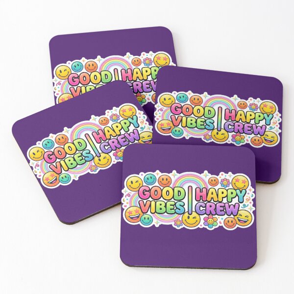 Item preview, Good Vibes Happy Crew | Retro Smiley Face Aesthetic Art designed and sold by RS-Globalist-.