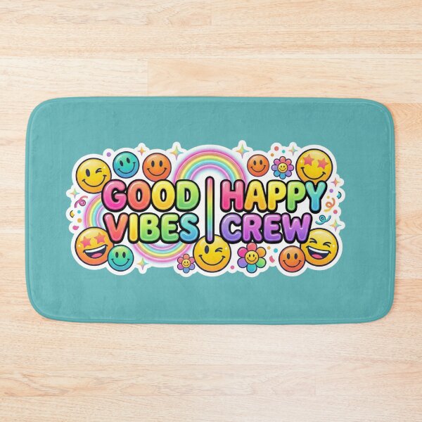 Item preview, Good Vibes Happy Crew | Retro Smiley Face Aesthetic Art designed and sold by RS-Globalist-.