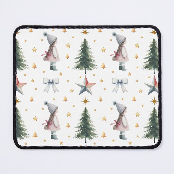 Item preview, Soft Winter Girl with Stars and Forest Pattern designed and sold by HelgaCraftery.