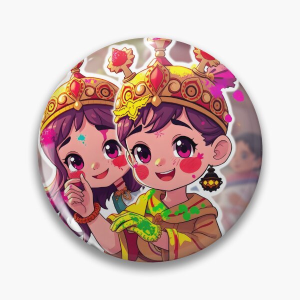 Item preview, Holi Crown Kids Sticker   designed and sold by Teewave-Ashish.