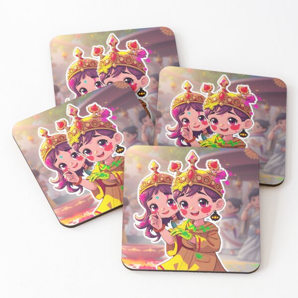 Item preview, Holi Crown Kids Sticker   designed and sold by Teewave-Ashish.