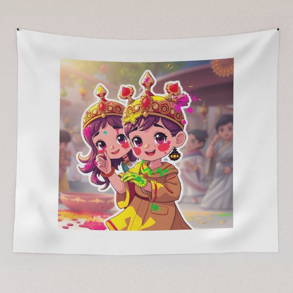 Item preview, Holi Crown Kids Sticker   designed and sold by Teewave-Ashish.