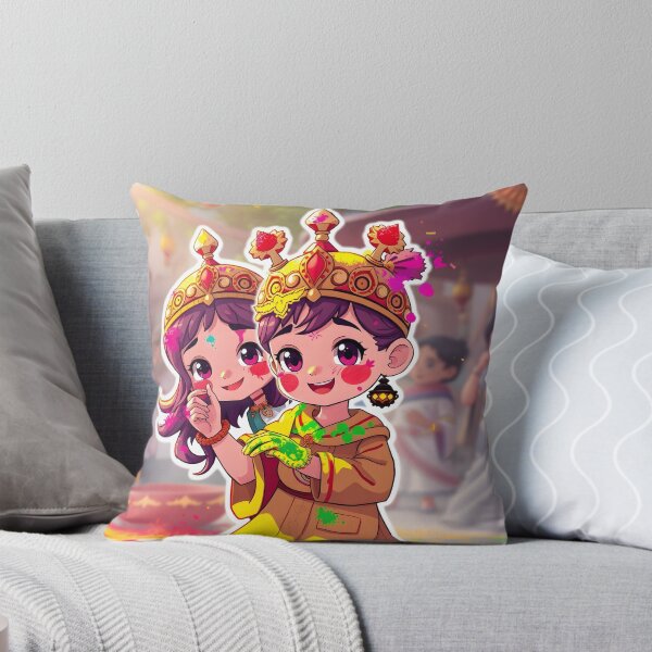 Item preview, Holi Crown Kids Sticker   designed and sold by Teewave-Ashish.
