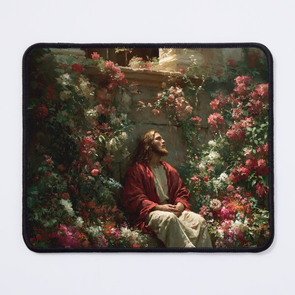 Item preview, Jesus Spiritual Garden Flowers Light Christian Scene designed and sold by daila70.