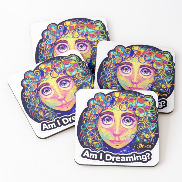 Item preview, Am I Dreaming? Neon Trippy Face Sticker | Between Worlds Collection designed and sold by BetweenWorldsjw.