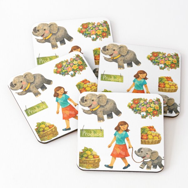 Item preview, Ellie the Elephant Market Sticker Sheet designed and sold by Christina Lumenara.
